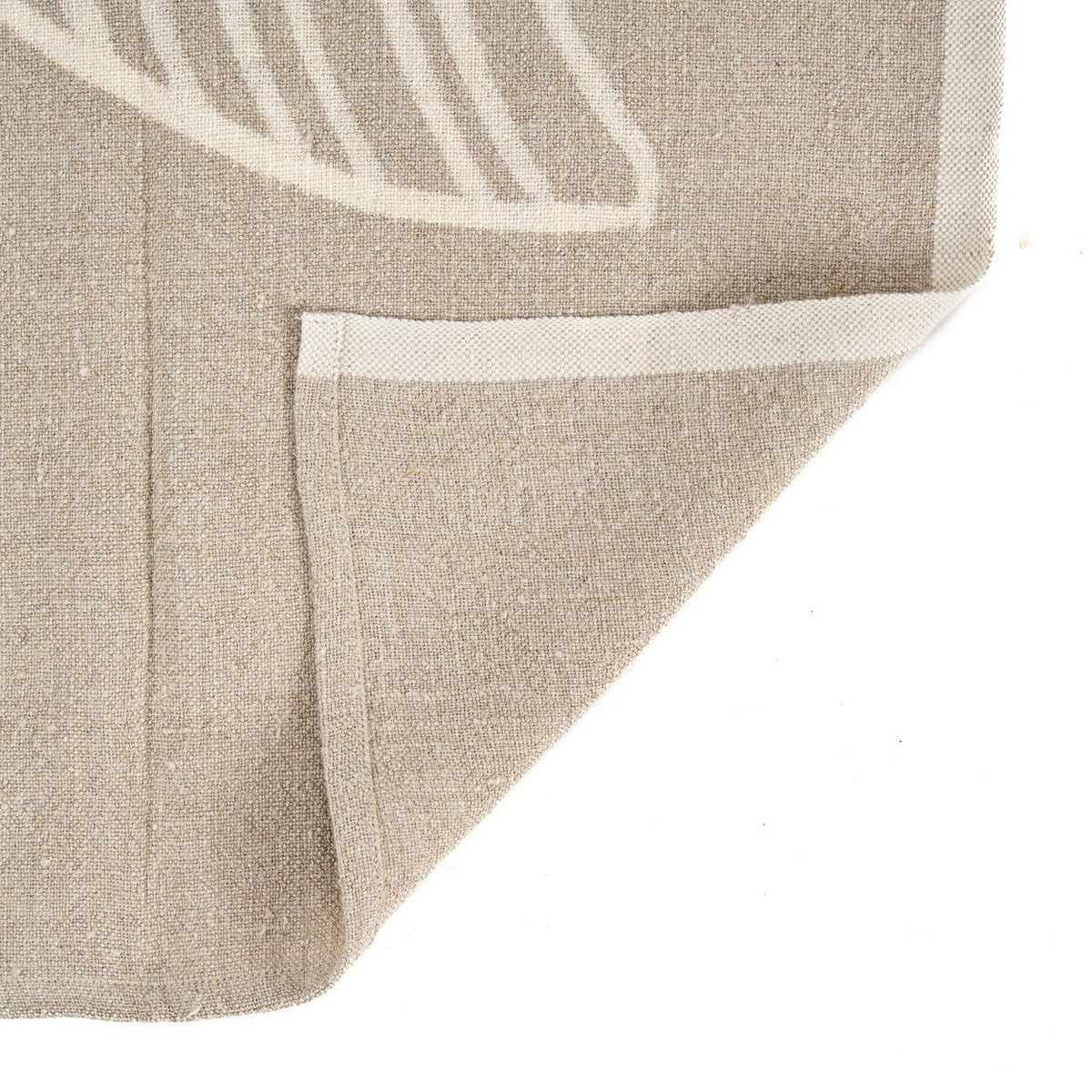 Linen Kitchen Towel - Natural White Fish Design - 50x70