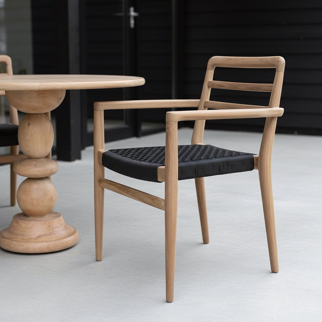 Sillón de teca Verano para jardín - Negro