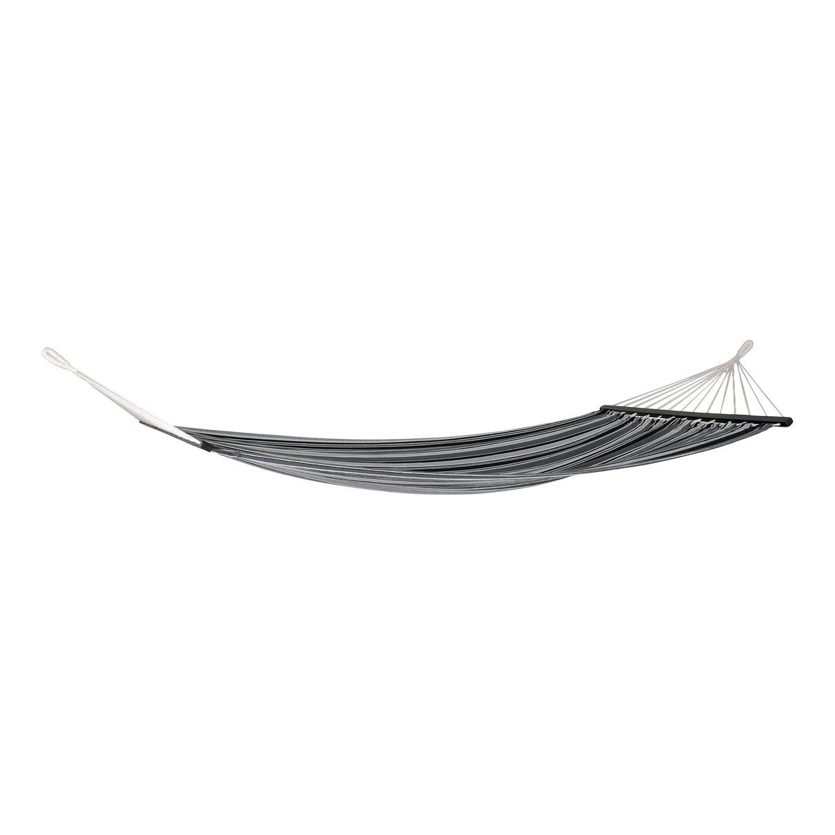 Polyester Cotton Hammock - Larch Frame, Black Grey White