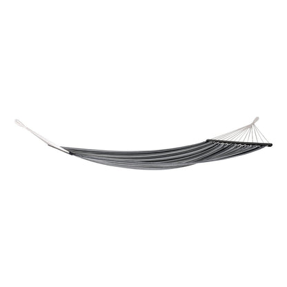 Polyester Cotton Hammock - Larch Frame, Black Grey White