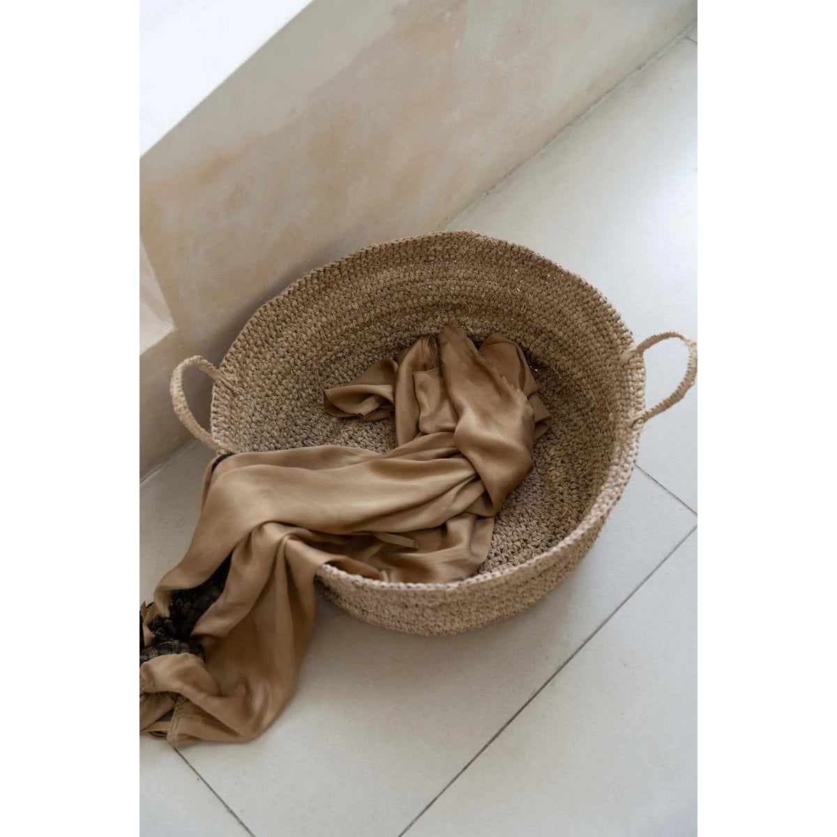 Raffia Basket Tray - Natural Woven Organizer