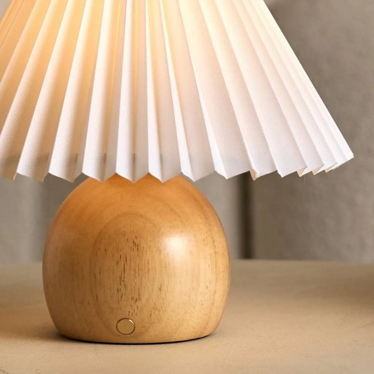 Wood and Paper Table Lamp - Light Brown Rechargeable Dimmable