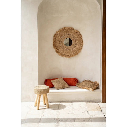 The Raffia Flores Cushion Cover Square - Natural - 40x40