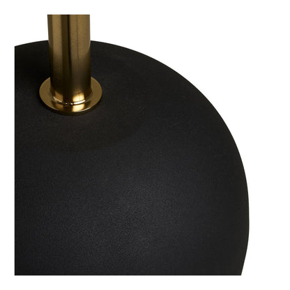 Mango Wood Side Table - Black & Brass Accent - 30x56 cm