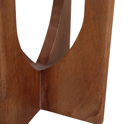 Black Marble Side Table – Mango Wood Base, Modern Accent