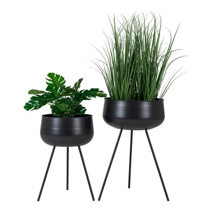 Ardola Flowerpots - Black, Steel - Set of 2