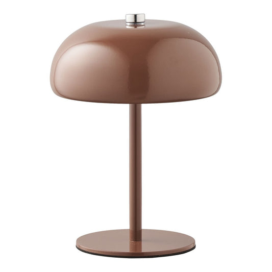 Metal Table Lamp Rechargeable – Brown Desk Lamp, 13cm Diameter