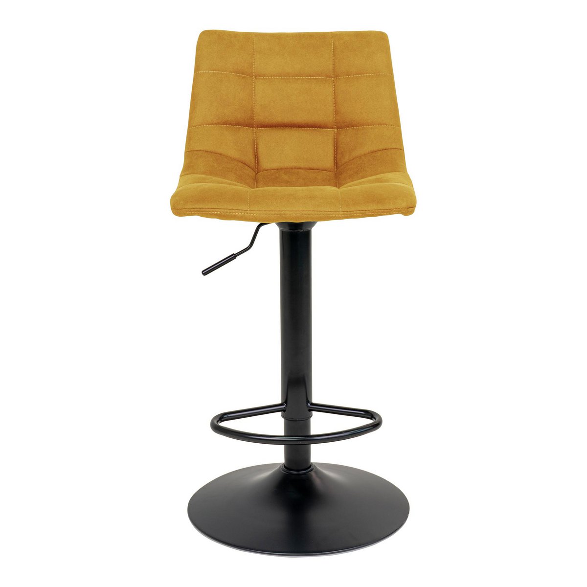 Middelfart Bar Chair - Mustard Yellow Velvet with Black Legs - set of 2
