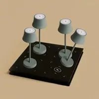 Combi Set Professional | 4 x De Pijp Mini Mouse Grey Rechargeable Table Lamps & 1 x Amstel Charging Station