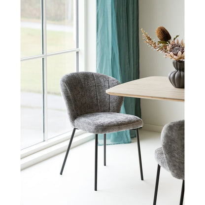 Roanne Dining chair, grey, black legs, HN1319 - Set of 2