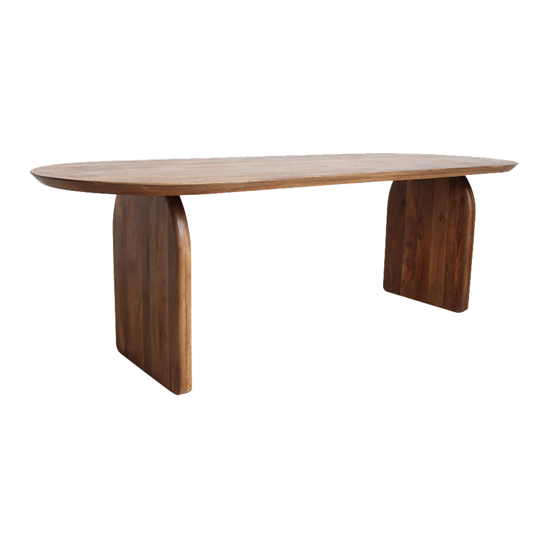 Mango Wood Dining Table - Brown Bullnose Edge | Raw Materials