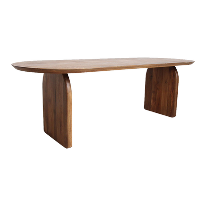 Mango Wood Dining Table - Brown Bullnose Edge | Raw Materials