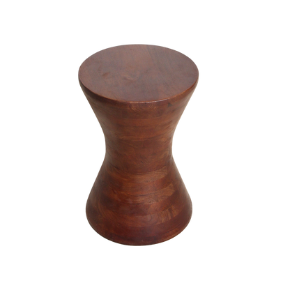 Mango Wood Stool Side Table – Natural Finish, Versatile Accent
