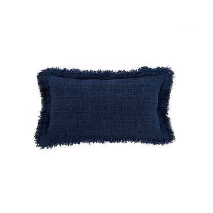 The Azure Fringe Cushion Cover - Indian Blue - 30x50