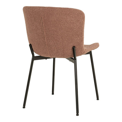 Maceda Dining Chair - Rust Bouclé, Black Legs - Set of 2
