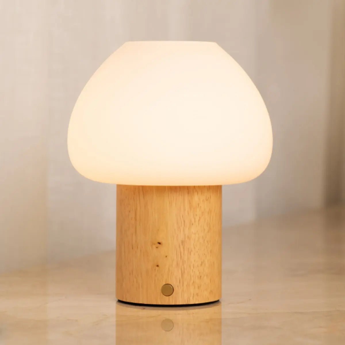Fynn Light Brown Wooden Lamp | Rechargeable, Dimmable & Stylish