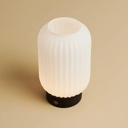 Rechargeable Table Lamp - Dark Brown Wood, Dimmable, 100-Hour Battery