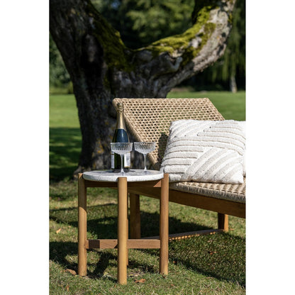 Terracina Side Table - Natural/White, Acacia/Terrazzo, ø37x46 cm