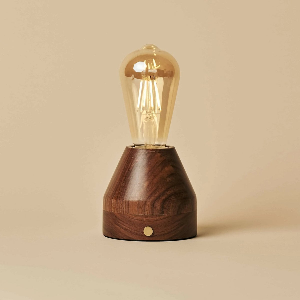 Zavi Walnut Rechargeable Table Lamp | LED, Cordless & 80-Hour Battery Life