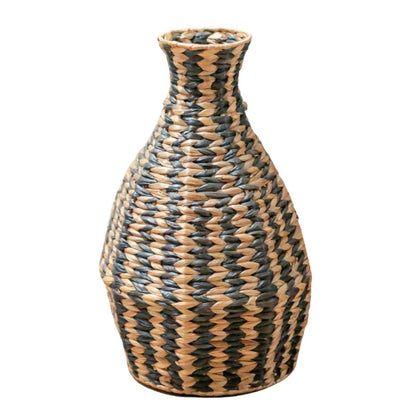 Woven Boho Vase DAYANA black made from Water Hyacinth