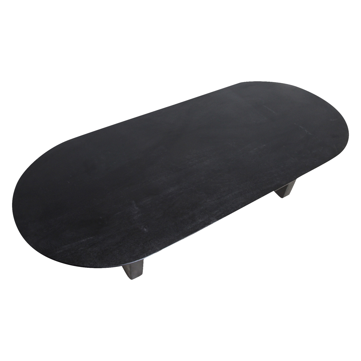 Mango Wood Coffee Table - Black Bullnose Design