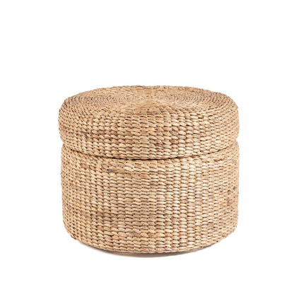 Natural Round Storage Ottoman - Woven Accent Furniture