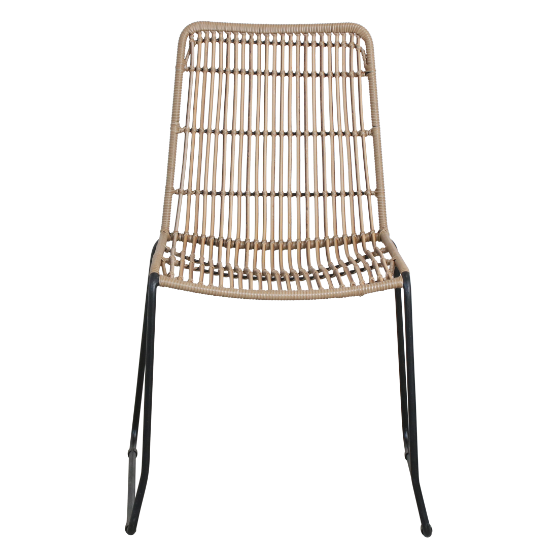Rattan Garden Chair - Naturel Slim Stackable Outdoor Seating