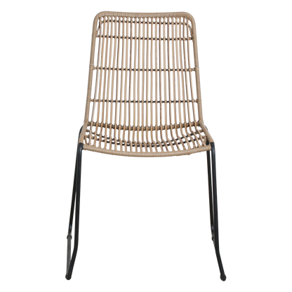 Rattan Garden Chair - Naturel Slim Stackable Outdoor Seating