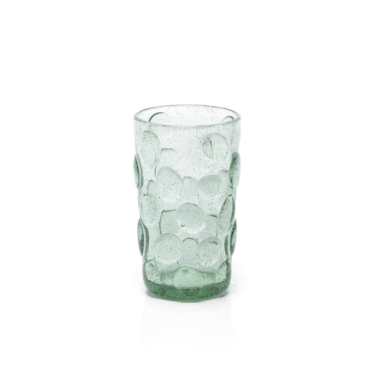 Aqua Highball Glass - Frosted Dot Design