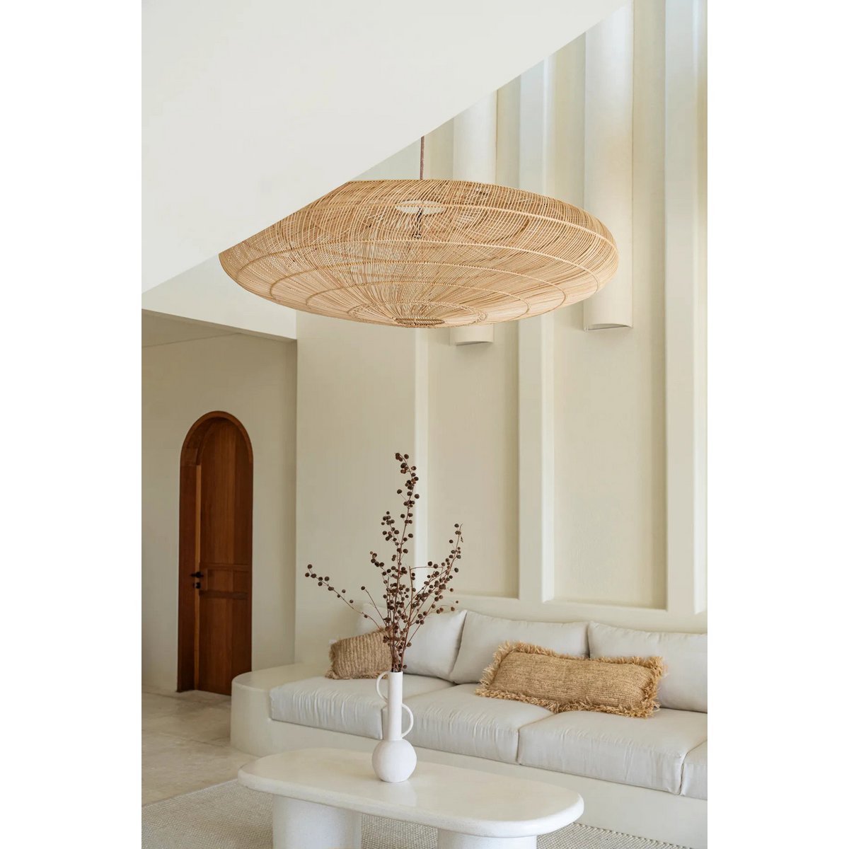 The Raffia Cushion Cover Rectangular - Natural - 35x100