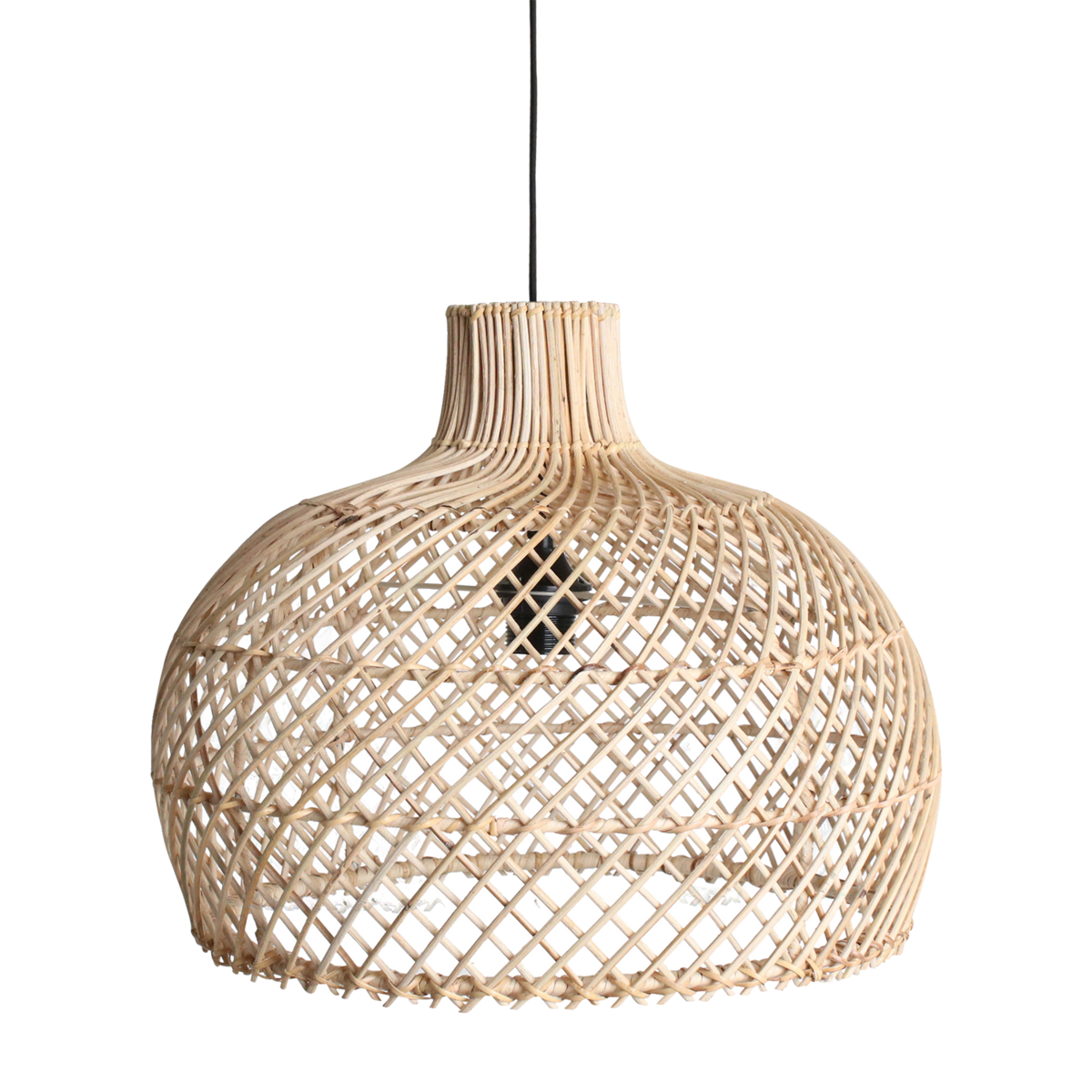 Rattan Pendant Light Woven Hanging Lamp - Natural Small