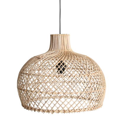Rattan Pendant Light Woven Hanging Lamp - Natural Small