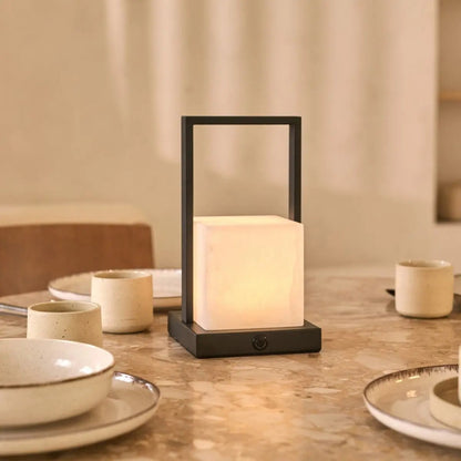 Nola Rechargeable Table Lamp Made of Alabaster l Three Light Modes & Rechargeable