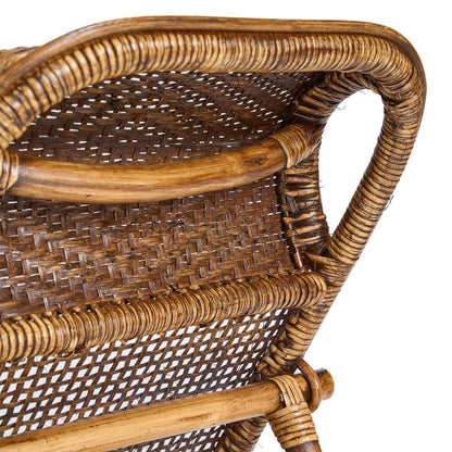 The Rattan Floor Lounger - Dark Walnut