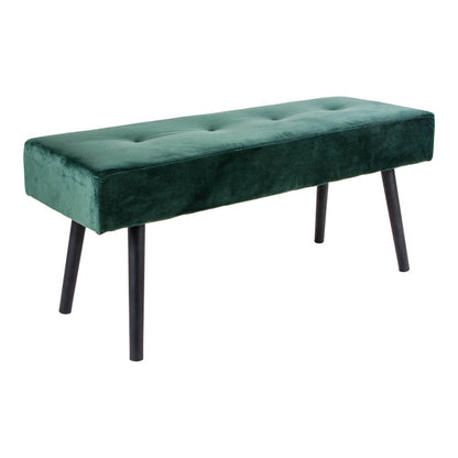 Skiby Bench - Velvet, Steel, Green - 100x35x44 cm