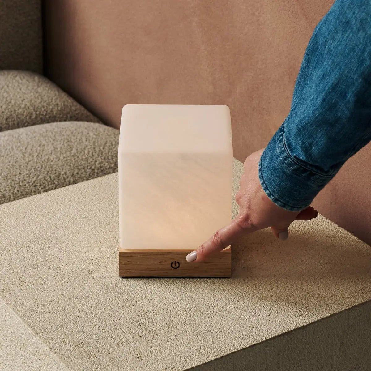 Yce Light Brown Cordless Wooden Lamp | Rechargeable, Dimmable & 100-Hour Battery Life