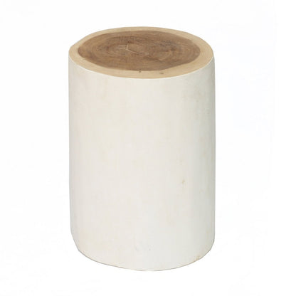 Munggur Wood Stool - Natural White Accent Stool or Table