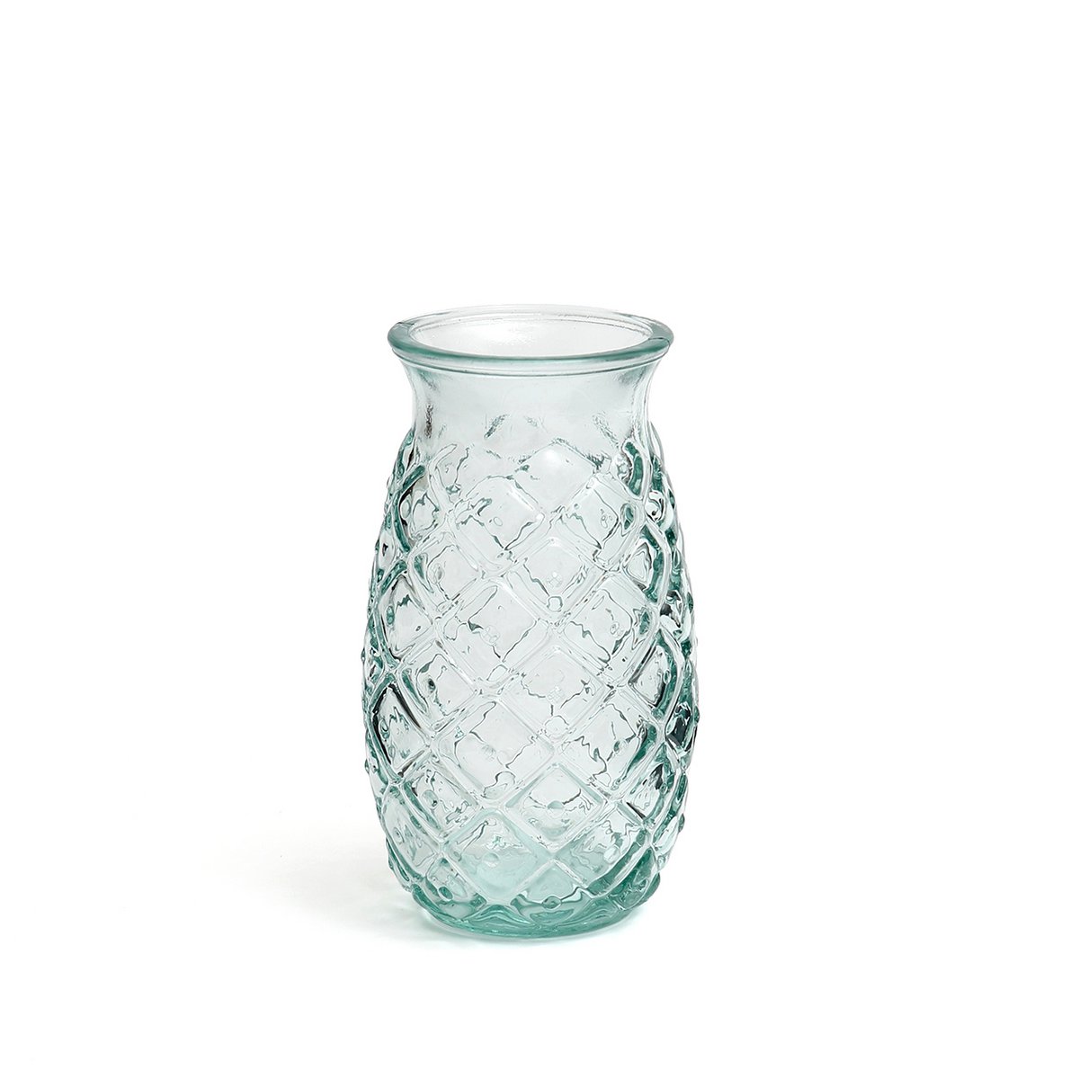 Recycled Glass Cocktail Glass - Blue Pineapple Design - Medium