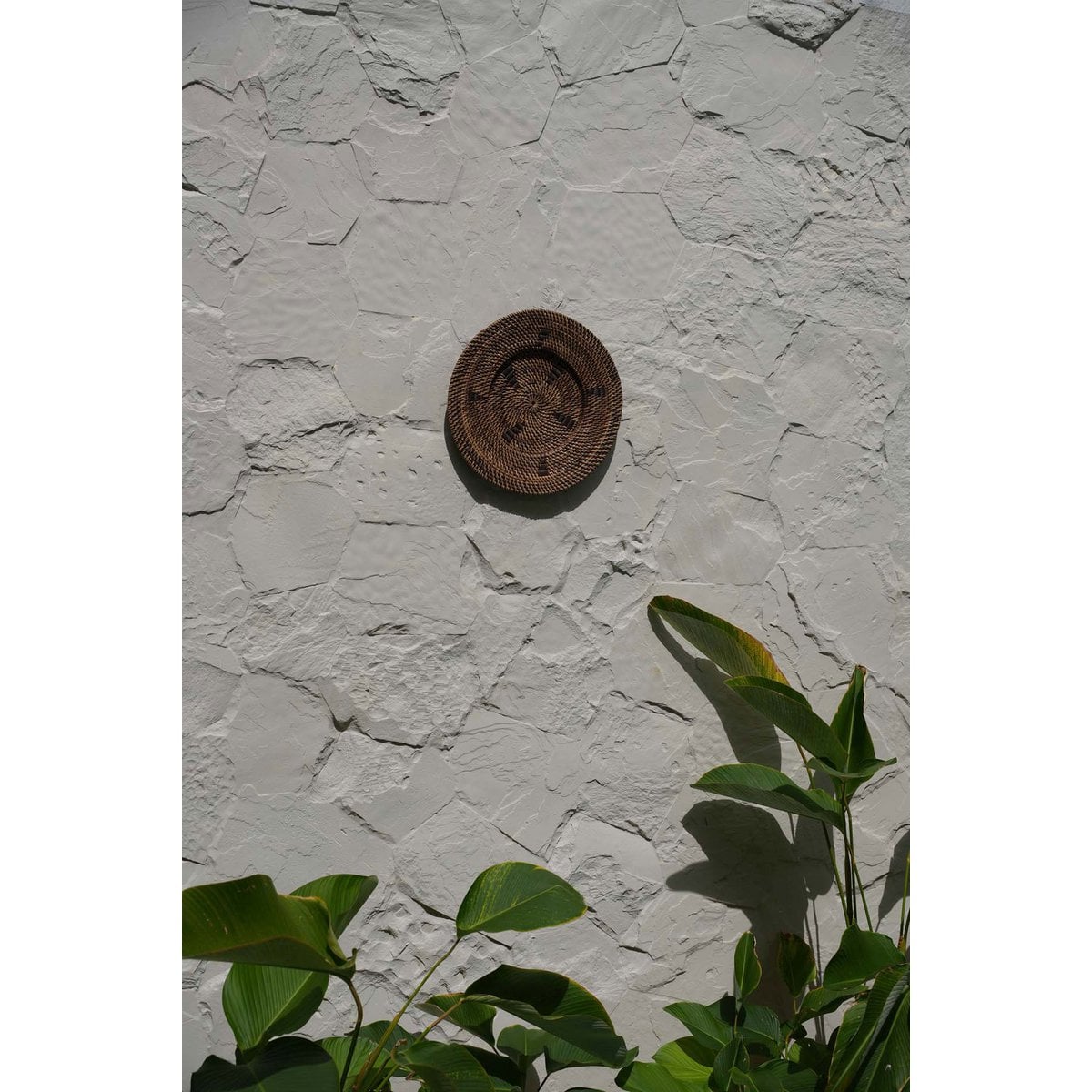 Woven Wall Plate - Ethnic Decor - Brown, Small