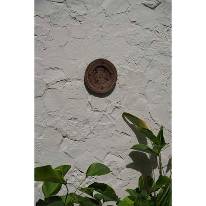 Woven Wall Plate - Ethnic Decor - Brown, Small