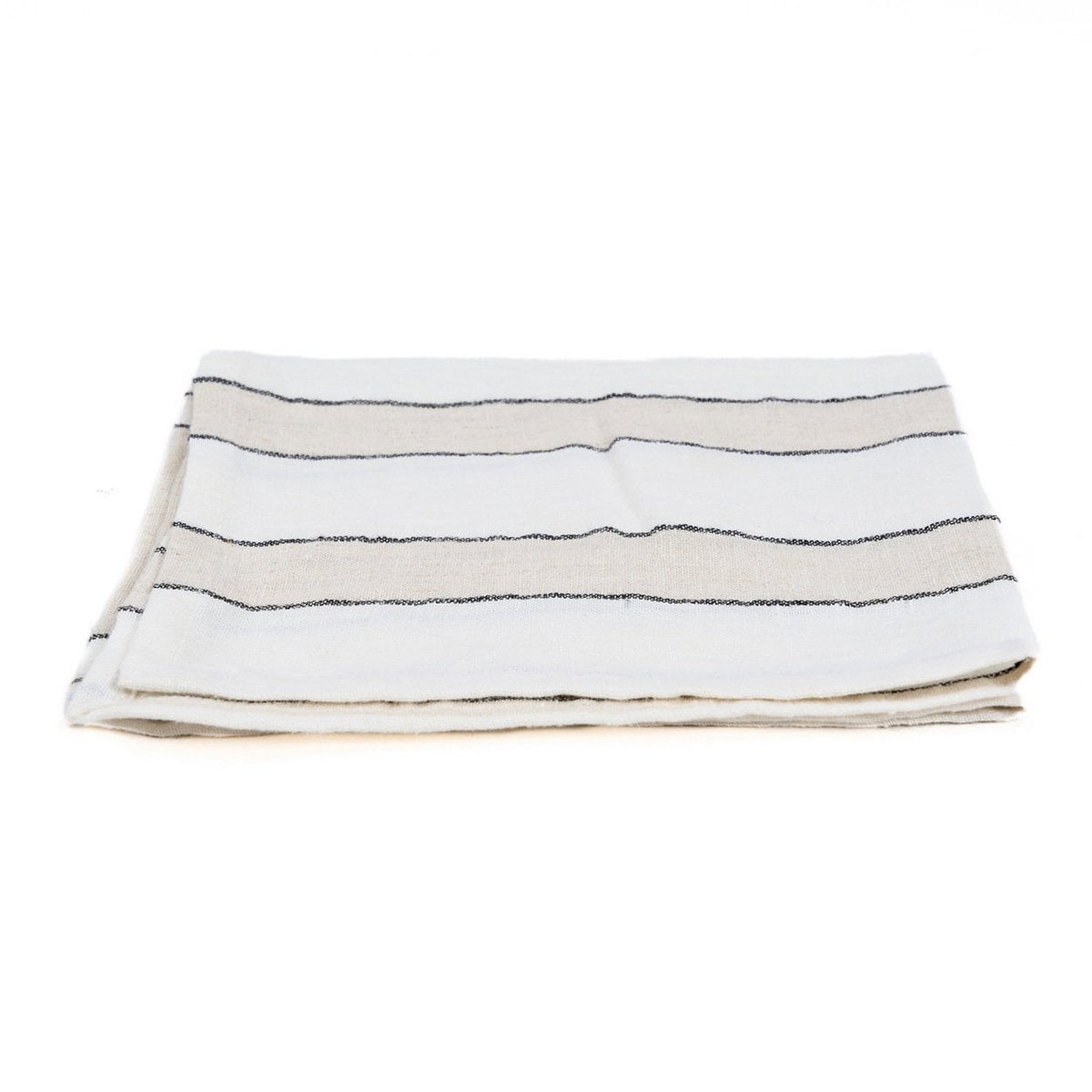 Linen Napkin - Black and White Stripe - 45x45 cm