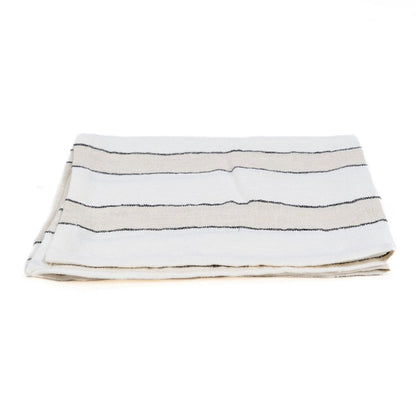 Linen Napkin - Black and White Stripe - 45x45 cm