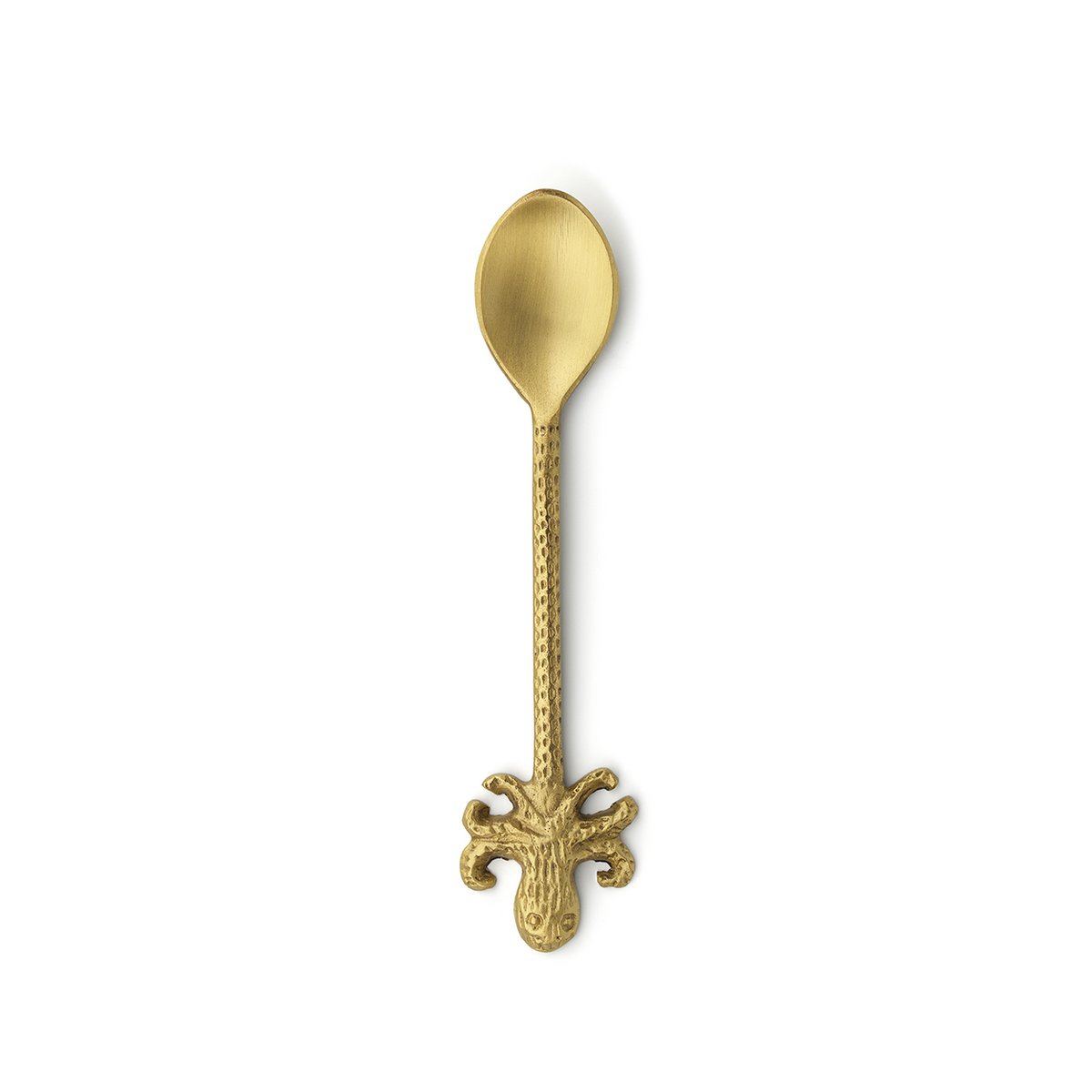 Brass Dessert Spoon - Gold Octopus Design - Small Size