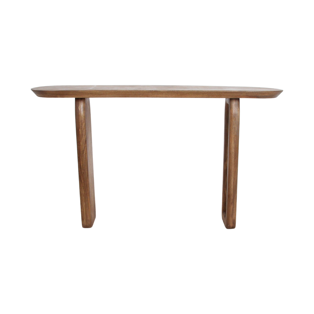 Mango Wood Console Table - Brown Bullnose Entryway Table