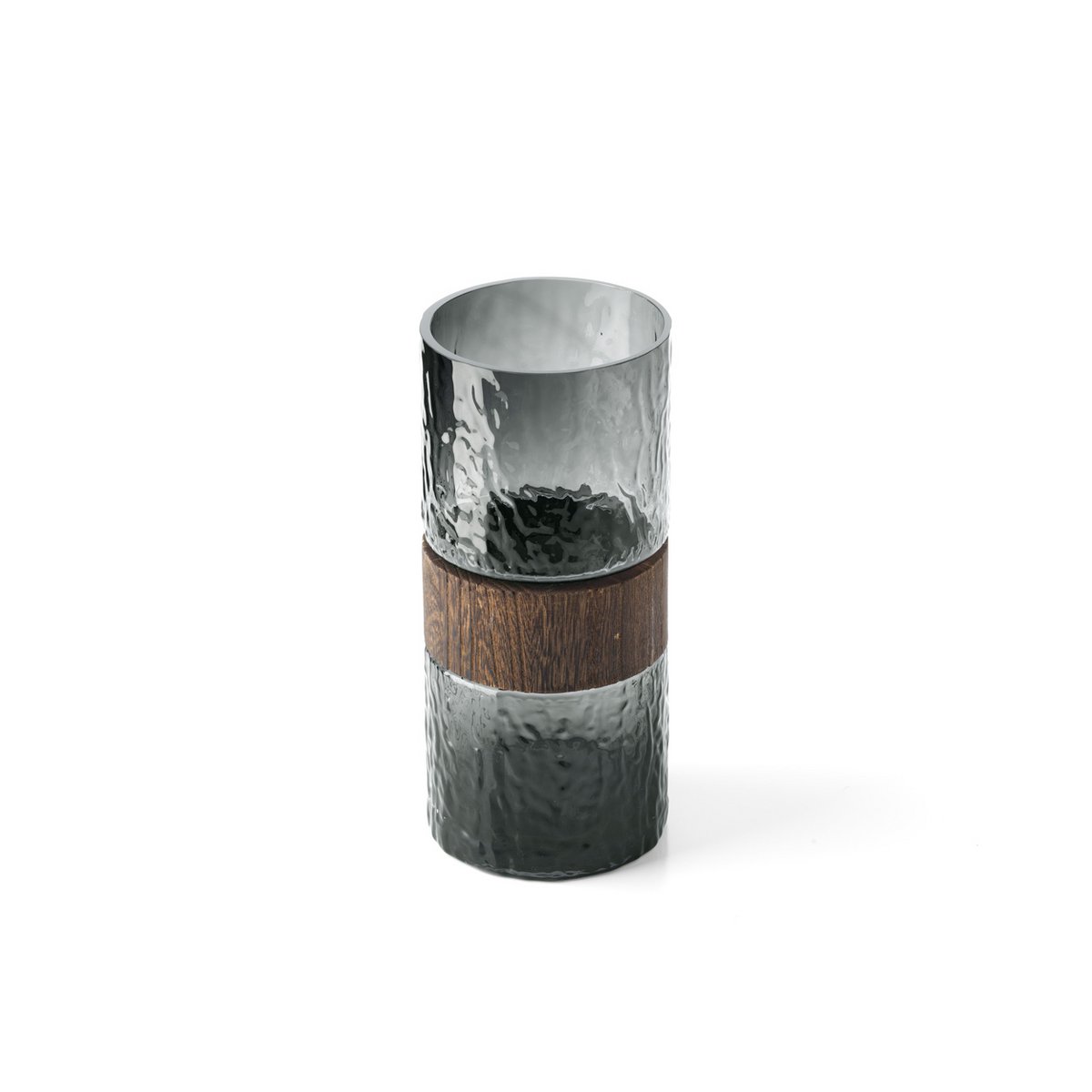 Dark Grey Wood Vase - Modern Glass Decorative Vase
