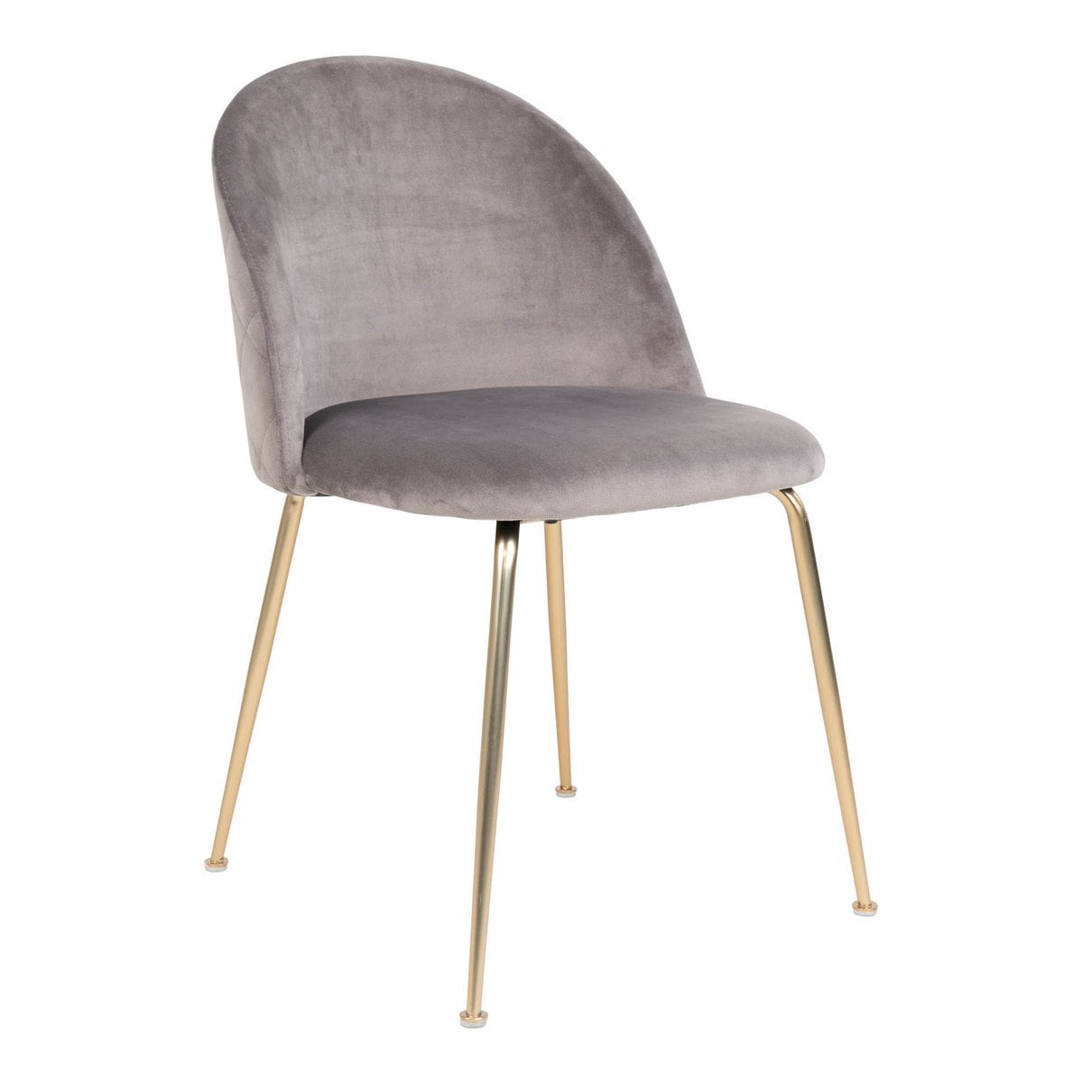 Velvet Dining Chairs - Grey Steel Set of 2 - Modern Design