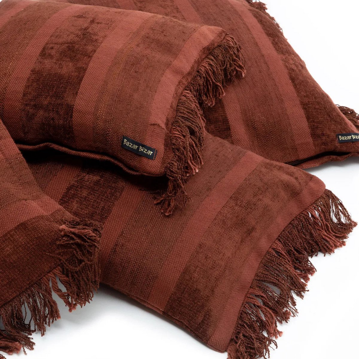 Velvet Cushion Cover - Burgundy Bohemian Style - 35x100
