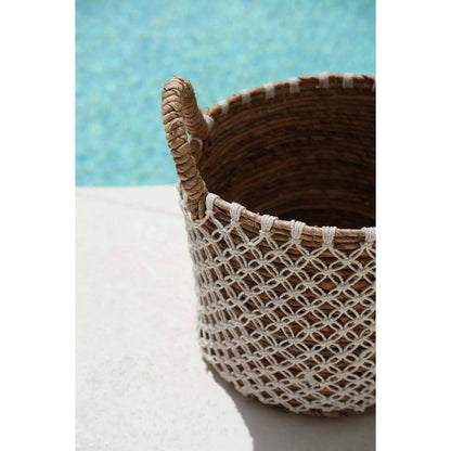 La Cesta de Macramé con Costura Cruzada - L
