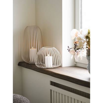 Stoense Lantern, metal, beige, ø25x19 cm