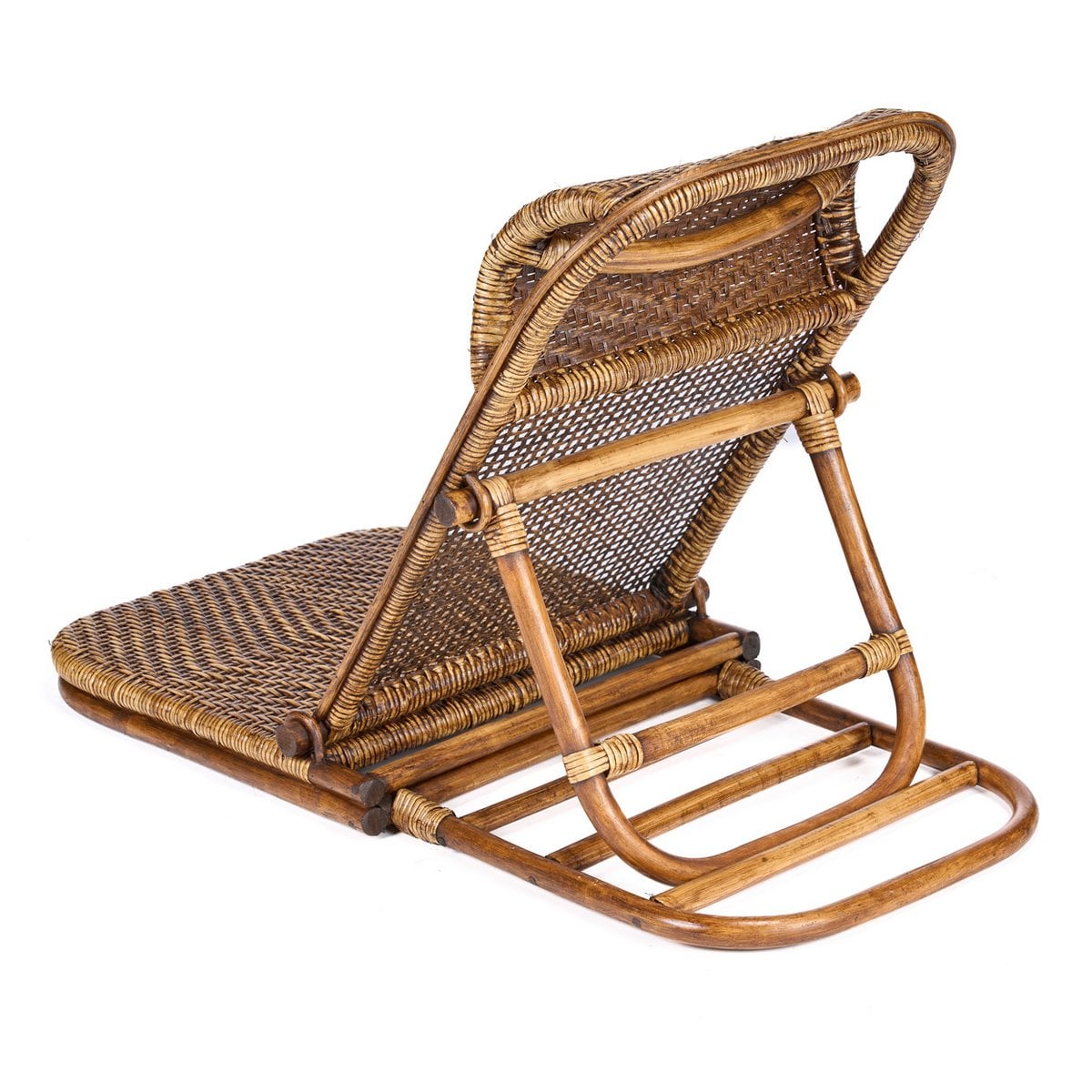 The Rattan Floor Lounger - Dark Walnut